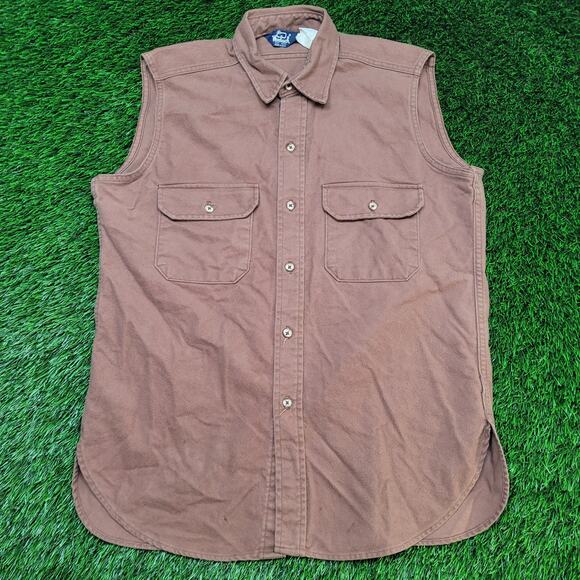 VTG 80s Woolrich USA Made Sleeveless Shirt Men's L Vest Gorpcore - Picture 1 of 9